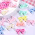 Colorful AB plated acrylic bow beads with stars for DIY hair accessories and bracelets - Slender Bow