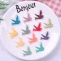 Primer plano de dijes de pájaros de resina colorida para la creación de joyas DIY. - Mezclado
