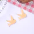 Dos dijes de pájaro de resina durazno para pinzas de cabello y accesorios DIY - Rosa Agua