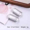 Miniature silver rectangular tray for dollhouse DIY projects and crafts - Long Tray Style (MG-257)
