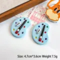 Detail view of miniature artist palette resin charm with size and weight specs - Light Blue
