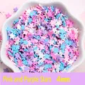 Makro-Detail von 4mm rosa und lila sternförmigen Fimo-Scheiben für DIY-Handwerk und Nagelkunst - Stern (MG-2909) / 100g Packung (4mm) / Rosa Lila Stern