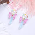 Close-up detail of glittery magic wand resin charms for DIY hair accessories and crafts - Pink Butterfly Magic Wand
