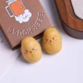 Gros plan de mignonnes miniatures de pommes de terre en résine pour bricolage - Visage clin d'œil