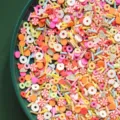 Macro shot of colorful mixed polymer clay slices and toppings for DIY crafts and nail art - Rings and Fish / 50g Pack