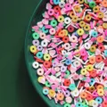 Macro view of mixed colorful polymer clay slices in various shapes for DIY crafts - LOVE Grape Rings / 50g Pack