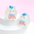 Detailed view of cute translucent glow-in-the-dark cartoon animal figurines for DIY keychain crafts - M / Translucent White Horse