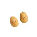 Mignons breloques de pommes de terre miniatures en résine pour porte-clés DIY créatifs - Avec crochet - Style sourire