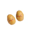 Breloques mignonnes en résine de pomme de terre avec boucles pour bijoux DIY et artisanat - Avec crochet - Style timide