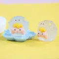 Macro view of a luminous jelly-textured cartoon character figurine in a sheep hoodie. - M / Translucent White Sheep