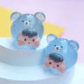 Macro detail shot of two cute blue jelly cartoon bear resin figurines for DIY craft projects - M / Blue Mouse