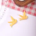 Adorable yellow resin swallow bird flatback charms for DIY hair jewelry craft kits - Yellow