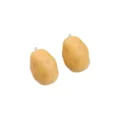 Paire de breloques mini patates en résine réalistes pour bijoux DIY et porte-clés - Avec crochet - Style couleur unie