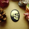 Detailed gothic resin skull relief cameo charm for DIY handmade jewelry crafts - 3D Skull Head Style (7)