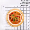 Imán de nevera miniatura de callos chinos al vapor, con dimensiones de 5,8x5,8 cm - Callos de Ternera al Vapor