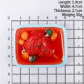 Imán de nevera en miniatura de comida china, dimensiones 5,9x4,7 cm - Muslo de Pollo Braseado