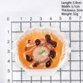 Imán de nevera miniatura cocina china en cuenco de concha blanca, tamaño 5,9x5,1cm hogar - Albóndiga de Champiñones en Cuenco de Concha