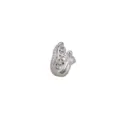 Elegante ear cuff a corona a V in argento con pietre di zirconia brillante per donna - Rame / Clip per Orecchio a Goccia d'Acqua a V in Platino Singolo
