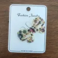 Detail of vintage butterfly brooch pin with multicolored crystals on a card - Waterdrop Butterfly (8)