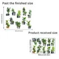 Green plant wall sticker diagram showing finished size 90x57cm and sheet size 60x40cm - Green Potted Plant (KSXN106S) / 40*60cm