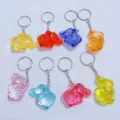 Detailansicht bunter facettierter Acryl-Elefanten-Schlüsselanhänger in hellen Farben - Elefant / 5CM*2.8CM / Transparente Gemischte Elefantenfarben