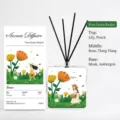 Difusor de varillas premium de 100ml con aroma Free Green Realm y caja de diseño floral - Reino Verde Libre