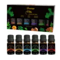 Set regalo di oli essenziali vegetali naturali, 6 oli profumati per diffusore e umidificatore d'aria. - Fragranza Mista (Patchouli/Cipresso/Noce Moscata/Sandalo/Incenso/Resina di Pino) / Set di 6 Bottiglie (10ml/Bottiglia)