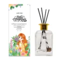 Set de difusor de fragancia de 200ml con decoración de flores secas y caja ilustrada - Flores en la playa