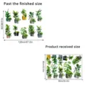 Comparison of finished size and layout of green potted plant wall stickers - Green Potted Plant (KSXN109L) / 60*90cm