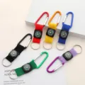 A collection of colorful mini carabiner compass keychains for outdoor hiking and camping gear. - 15.5cm / Colorful