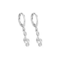 Silver treble clef musical note hoop earrings with minimalist design - Musical Note Hoop / White Gold
