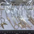 Mini stainless steel tool keychain set with wrench shovel hammer and screwdriver - Large Scissors Style / Silver