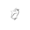 Polished silver four-pointed star ear cuff jewelry for non-pierced ears, punk style - 1 Piece Four-Pointed Star Ear Cuff (Silver Color)