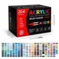 Set professionale di 204 pennarelli acrilici con cartella colori completa e dimensioni esatte - Confezione Regalo 204 Colori Toni Freddi (AW-1956)