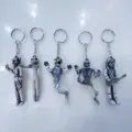 Collection of assorted spooky skeleton and ghoul character keychains for Halloween gifts - Zombie Style B