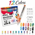12 Kleuren Nail Art Marker Pen 0.5mm Fijne Punt Graffiti Pen DIY Manicure Gereedschap - 12 Stuks/Pak (0.5mm)