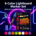 Achtfarbiges Set abwischbarer Flüssigkreidemarker mit Doppelspitze für LED-Boards - 8-Teiliges Set / 8-Farben Dual-Tip-Werbestifte