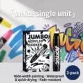 Witte 15 mm jumbo acryl marker voor straatgraffiti en DIY schilderen set van 3 stuks - Enkele stam / Wit