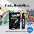 Professionele 15 mm jumbo zwarte acrylmarker voor graffiti en straatkunst DIY-verven - Enkele stam / Zwart