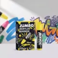 Set di 3 pennarelli acrilici gialli jumbo con punta larga 15mm per graffiti e arte - Stelo singolo / Giallo