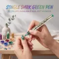 Single dark green 0.5mm nail art graffiti marker pen for precise fine line drawing - Single Stem / Dark Green