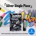 Pennarello per graffiti acrilico jumbo argento da 15 mm set da 3 per pittura street art fai da te - Stelo singolo / Argento