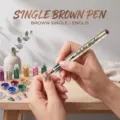 Professional 0.5mm brown liquid nail art marker pen for detailed drawing and graffiti - Single Stem / Brown