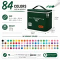 84 Farben Dual Tip Marker Set mit grüner Tasche, Alkohol Grafik Malstifte für Kunst. - 84 Farben
