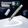 Marcador textil blanco fluorescente que brilla en la oscuridad para diseños creativos a mano - Blanco Luminoso