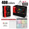 408 Colors Acrylic Paint Markers Set with Gift Bag Art Pens for Rock Painting Canvas - 408 Colors in Gift Bag