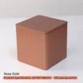 Luftdichte quadratische Teedose aus Roségold für losen Tee, Größe 85x85x85 mm - Roségold