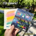 Σετ 12 χρωματιστών μαρκαδόρων glitter για παιδική ζωγραφική τέχνης, μαλακά στυλό σε θήκη. - 12 χρώματα σε συσκευασία PVC
