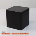 Premium quadratische schwarze Teedose aus Weißblech mit luftdichtem Deckel, 85x85x85mm - Reines Schwarz