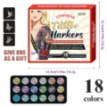 Temporäre Tattoo Marker 18 Farben Set für Körpermalerei und Festliche Kunst DIY Spaß - 18 Farben Set (Mit Tattoo-Aufklebern)